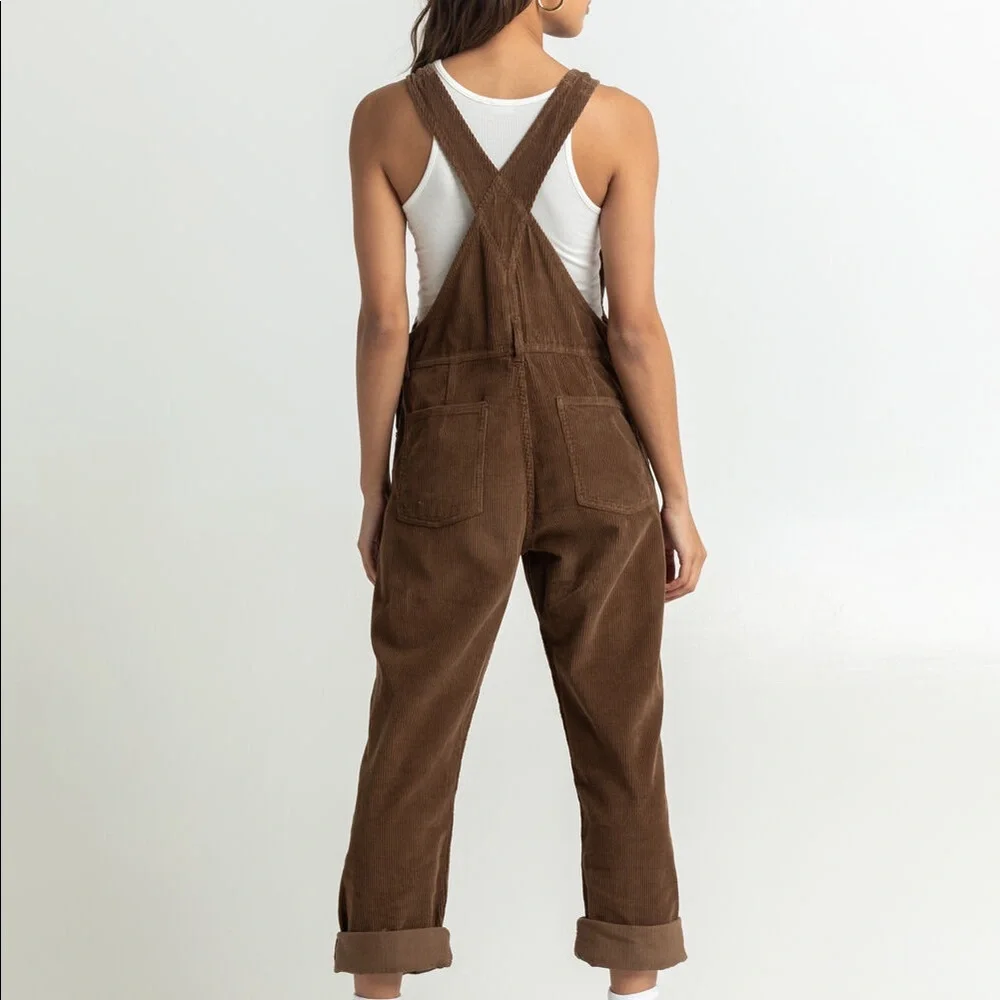 Free People Womens We The Free Ziggy Cord Overalls Size L - Picture 3 of 12
